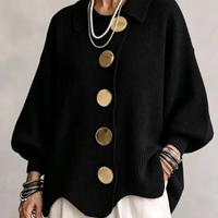 Noir Gold Button Cardigan
