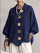 Navy Gold Button Cardigan