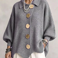 Slate Gold Button Cardigan