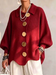 Burgundy Gold Button Cardigan