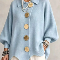 Sky Gold Button Cardigan
